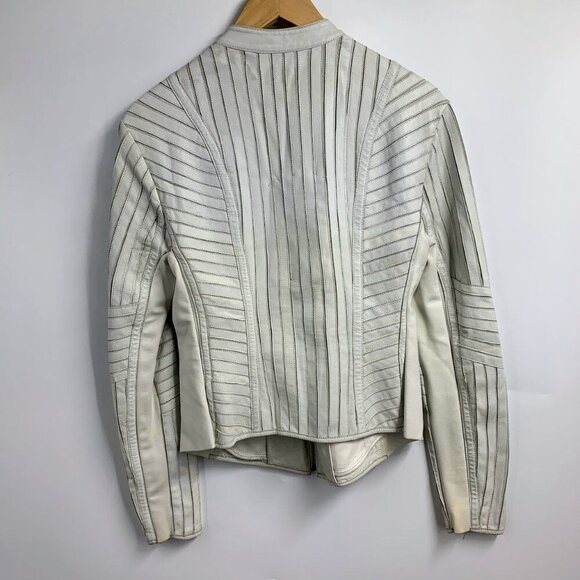 G.I.L.I Got It Love It Women's Ribbed Leather Cropped Moto Jacket Size 10 - Picture 2 of 13